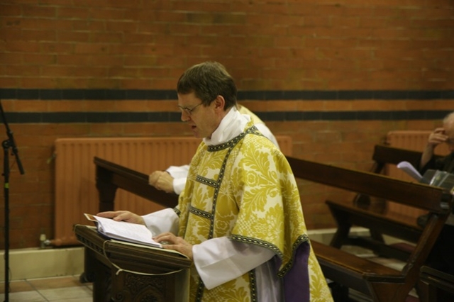 The Revd Canon Mark Gardner leading the prayers at the All Saints Grangegorman Patronal Festival Solemn Sung Eucharist.
