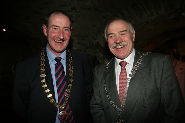 Pictured at the 60th Annual Service of Thanksgiving for the Gift of Sport are Albert Bell (left), President of the Masonic Boys Association and Phil Orr, President of High School Past Pupils Association (and former Irish Rugby International).