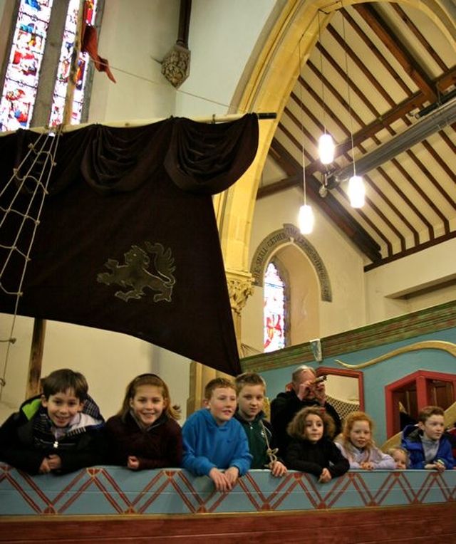 Children from the parish aboard the Dawn Treader at the opening of the Narnia Festival in Christ Church Bray on Ash Wednesday. The festival runs until Easter Sunday. 