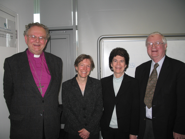 Pictured at a conference hosted by the Irish School of Ecumenics on Same Sex Marriage are (left to right) the Rt Revd Michael Mayes, former Bishop of Limerick and Killaloe, the Revd Katharine Meyer of the Presbyterian Church, Professor Margaret Farley of the Yale Divinity School and the Revd Canon Professor Enda McDonagh of the Roman Catholic Church.