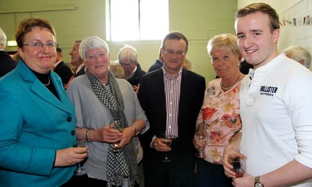 Margaret Breadon, June Hayes, Henry Rooke, Janet Moore and Bevan Rooke enjoying the celebrations in Tullow Parish Hall following the service making the 150th anniversary of Tullow Church, Carrickmines. 