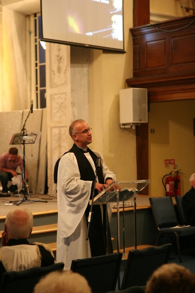 The Revd Dr Maurice Elliott, Director of the Church of Ireland Theological Institute preaching at the introduction of the Revd Craig Cooney as Minister in Charge of CORE.