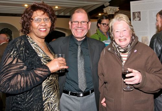 Brenda Anderson, Fred Deane and Diana Mandeville enjoy the official opening of the new exhibition documenting the history of St Ann’s Church, Dawson Street, as well as the launch of the Dublin Stoker Festival.