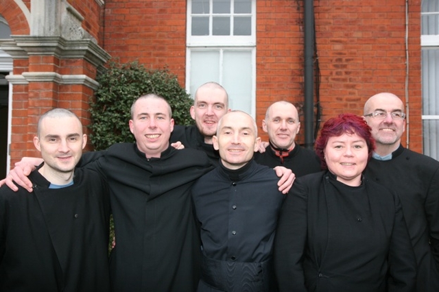 Pictured are ordinands at the Church of Ireland Theological Institute in Dublin who had their heads shaved to raise funds for  St Francis Hospital in Zambia through USPG Ireland. They are (left to right) Peter Ferguson, David McDonnell, Robert Ferris, Patrick Burke, Colin Welsh, Lynne Gibson (who had her hair dyed purple to support the project) and Paul Bogle. Donations may be sent to: ‘Head Shave’, Church of Ireland Theological Institute, Braemor Park, D14. Contact Patrick Burke at  pathros@eircom.net.