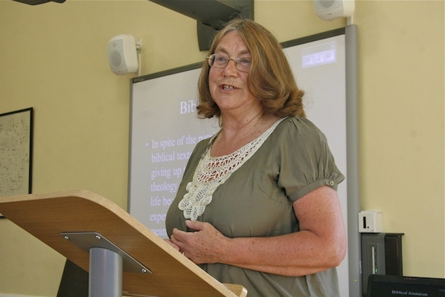 Dr Elaine Storkey speaking on ‘The Cross and the Reconciliation of Gender’ on day two of the 'Atonement as Gift' Integrative Seminar in the Church of Ireland Theological Institute.