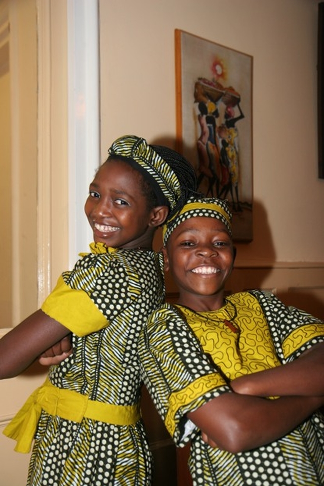 Pictured are two members of the WATOTO Children's Choir from Uganda prior to their concert in Rathfarnham Parish Church. 