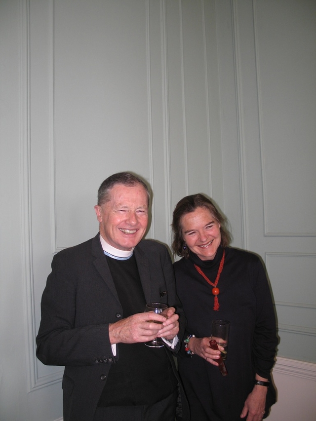 Pictured at the launch of Glionne, a database of Stained Glass window of the Church of Ireland are the Dean of St Patrick’s, the Very Revd Robert MacCarthy and Nicola Gordon-Bowe.