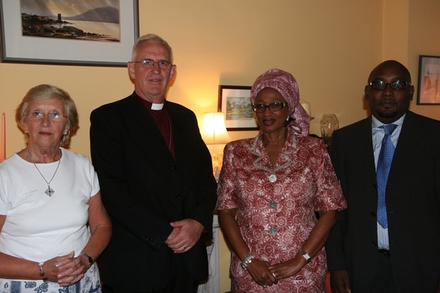 The Archbishop of Dublin, the Most Revd Dr John Neill and his wife Betty (left) meet HE Dr (Mrs) Chikwe Kemafo Nonyerem, the new Nigerian Ambassador to Ireland, along with the Head of Chancery at the Embassy Mr Mansur (right).