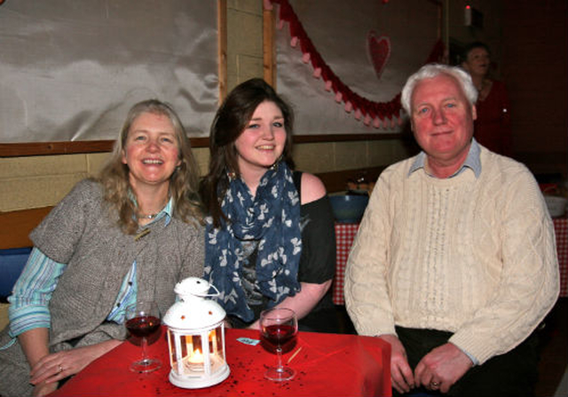 John, Anne and Gracie Mason enjoy the music and dancing at the 1950s St Valentine’s Supper Dance in Booterstown. The event was held to raise funds for the restoration of the roof of St Philip and St James’s Church. 