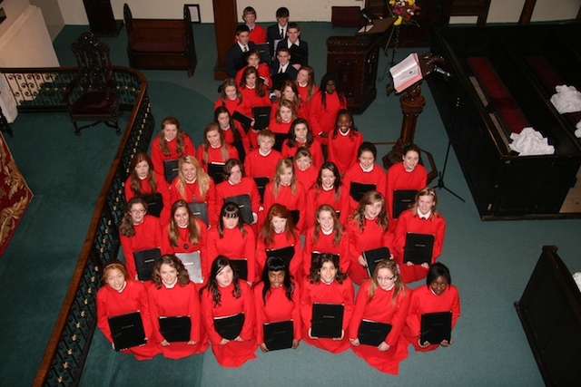 The King's Hospital School Choir pictured at the Opening of the Michaelmas Law Term Service, St. Michan's Church.