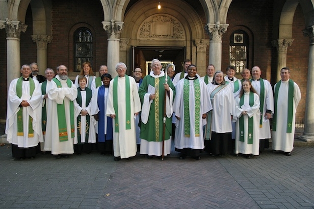 Clergy and lay ministers present at the Institution of the Revd Obinna Ulogwara as Bishop's Curate, St George and St Thomas, Cathal Brugha St, Dublin 1.