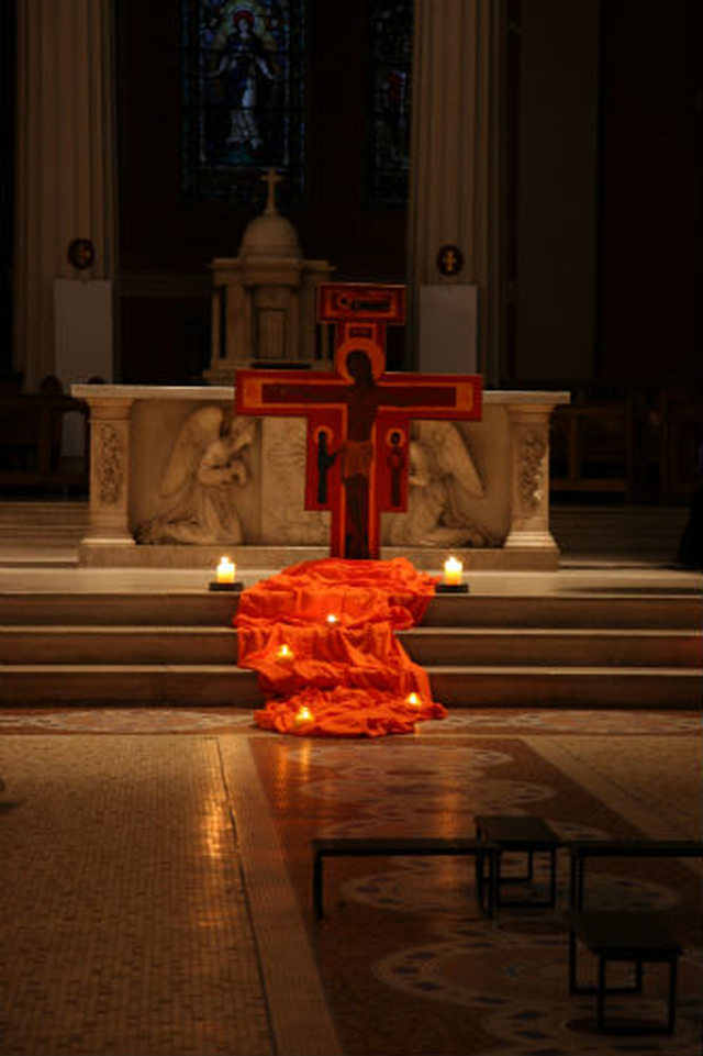 The Taizé cross is placed on the alter in the Pro Cathedral after which a moving Taizé service takes place. 