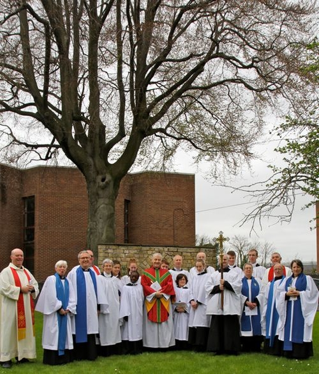 Archbishop Michael Jackson is pictured with the choir of All Saints’ Church, Grangegorman, Clergy and Lay Ministers following the service in which Helen Gorman and David Reynolds were commissioned to the lay ministry. 