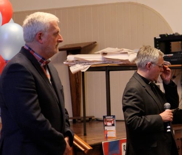 Ecumenical Bible Week co–chairs Dr Kieron O’Mahony and the Revd Ken Rue at Thinking Allowed in All Hallows College. 