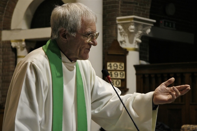 Revd Canon Horace McKinley, Rector of Whitechurch, speaking at the Institution.