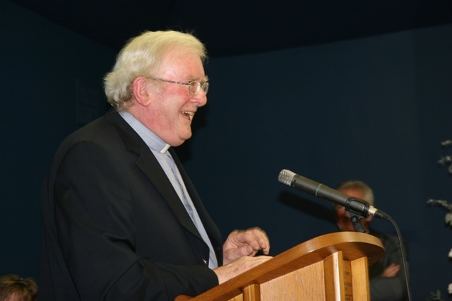 Fr Denis Quinn of Holy Rosary Parish, Greystones speaking on behalf of all the other Christian churches in the Greystones area at the reception following the institution of the Revd David Mungavin as new Rector.