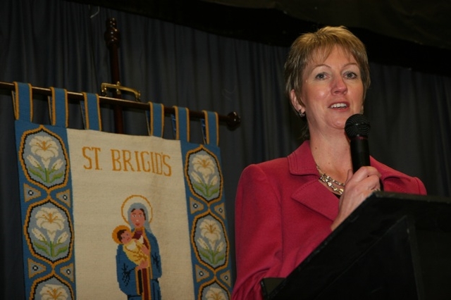 The Stillorgan and Blackrock Mothers' Union Branch leader, Hilary Gallagher speaks at the reception to mark the centenary of the foundation of the branch.