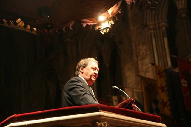 The Swedish Ambassador to Ireland, HE Claes Ljungdahl speaking shortly before the Sankta Lucia in St Patrick's Cathedral. Sankta Lucia is a festival which marks the start of the Christmas period in Sweden.