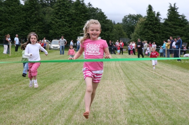 Reaching the finishing line at a county Wicklow Parish Fete.