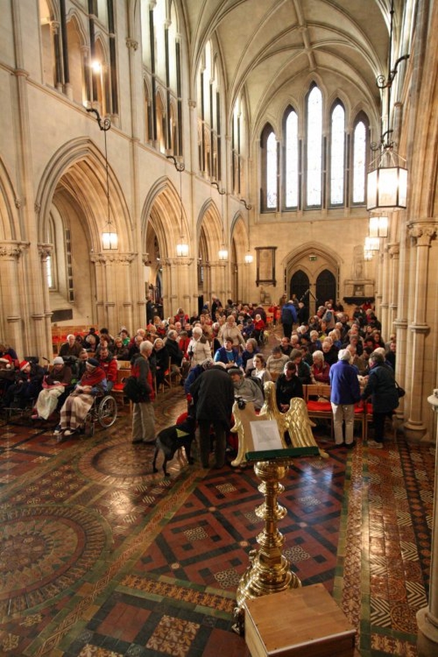 Attendees at Christ Church cathedral with their pets at the charity carol service in aid of Peata – Providing a Pet Therapy Service to caring institutions in Dublin.