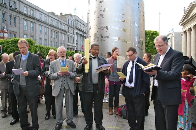 Clergy pictured at the Ecumenical Easter Sunday Service at the Spire, O' Connell St, Dublin 1.