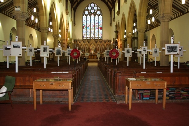 Pictured is the scene in Christ Church, Bray for the remembrance exhibition of photos, letters and memorabilia from the First and Second World Wars. The exhibition continues until 11 November (10am to 4pm each day).