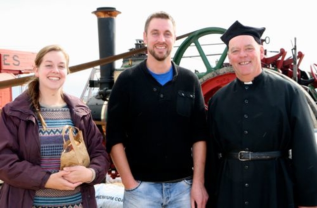 Rector of Powerscourt, Archdeacon Ricky Rountree and his daughter Vivienne and son Lindsay at Enniskerry Victorian Field Day. 