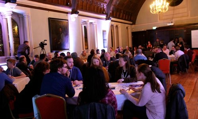 The Music Room of Christ Church Cathedral was full of participants for the first Q Commons Dublin. 