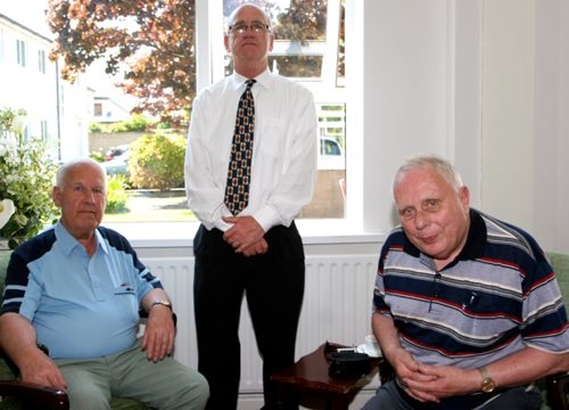 Les Sibbald of Clontarf Orthopaedic Hospital; Michael Kenney, secretary of Damer Court; and Robert McLoughlin of Jomac Productions all attended the Damer Court open day. 