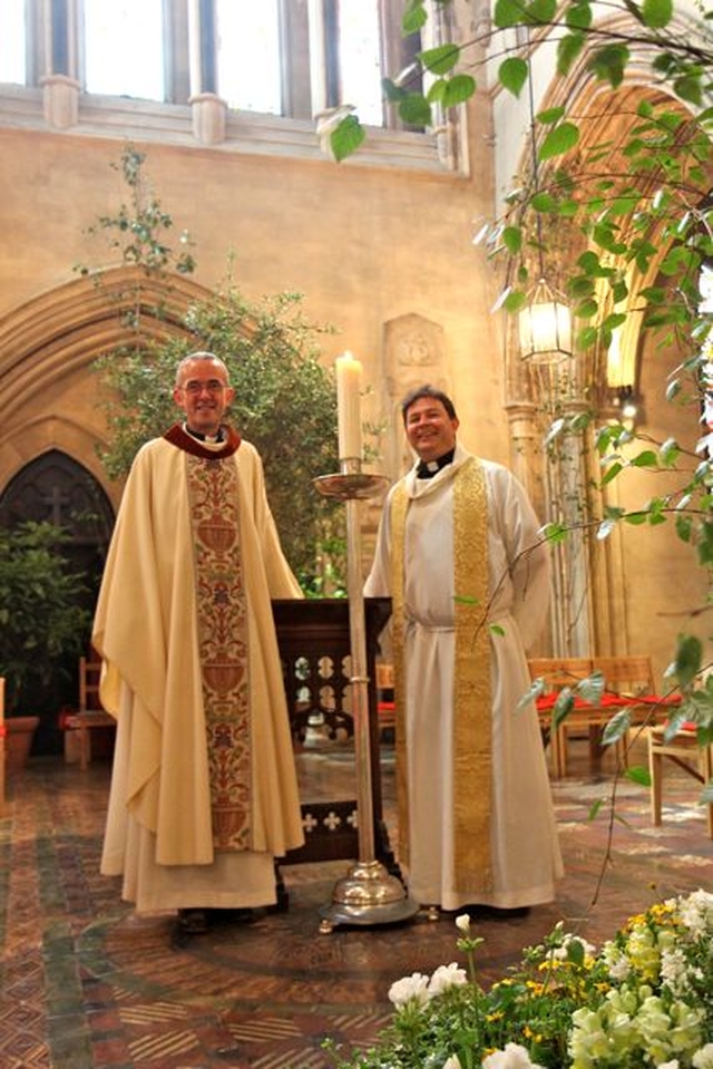 Dean Dermot Dunne with the Revd Alan McCormack (preacher) following the Patronal Service of Christ Church Cathedral this morning (June 15). The service took place amid the Dublin Garden Festival which was taking place in the cathedral over the weekend. 