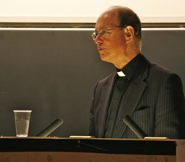 The Revd Canon Paul Avis, General Secretary of the Church of England’s Council for Christian Unity, giving a public lecture on 'The Ecumenical Consequences of the Anglican Communion' in Trinity College Dublin. The lecture was jointly organised by the Church of Ireland Theological Institute, the Dublin Council of Churches, IRCHSS and the Irish School of Ecumenics.