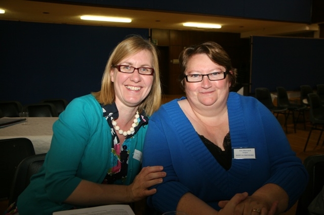 Iris Sherrard (right) and Judith Huddleston both from Seagoe Parish in the Diocese of Dromore at the Church 21 Conference in Drumcondra, Dublin. The conference brought together people from 25 parishes throughout Ireland on the theme of parish development.