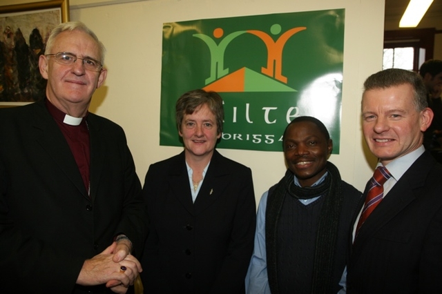 Pictured at the launch of Fáilte Balbriggan, a drop in centre for Immigrants and Irish People are the Archbishop of Dublin, the Most Revd Dr John Neill, Sister Breege Keenan of the Vincentian Refugee Centre, David Maganda and Trevor Sargent TD, local Dáil Deputy and Minister for Horticulture and Food.