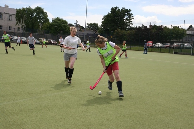 Action from the Diocesan Inter-Parish Hockey Tournament. Eventual winners Bray (white) take on Wicklow (yellow). Bray won the match 2-0.