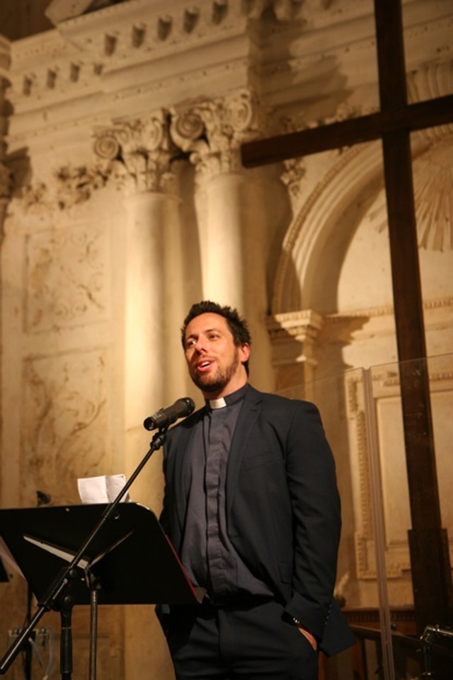 The Revd Craig Cooney, the new Minister in Charge of CORE speaking at the reception following his introduction in the Church.