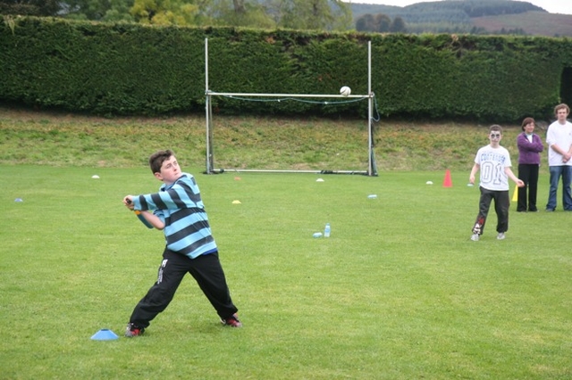 A picture of concentration at the rounders game at the Enniskerry Family Fun Day held in the local GAA club. The event is part of the ecumenical Enniskerry youth festival.