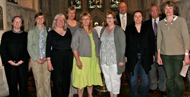 The committee of Christ Church Cathedral Past Choristers Association who helped to organise the annual reunion which took place in the cathedral. Former members of the choir gathered to sing Evensong with the current cathedral choir. 