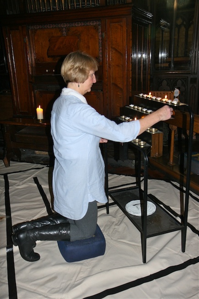 Celia Dunne, co-ordinator, pictured in the Advent Prayer Labyrinth at Christ Church Cathedral. Further information on the labyrinth is available here: https://dublin.anglican.org/news/events/2010/10/advent_preparation_quiet_day_christ_church_cathedral.php