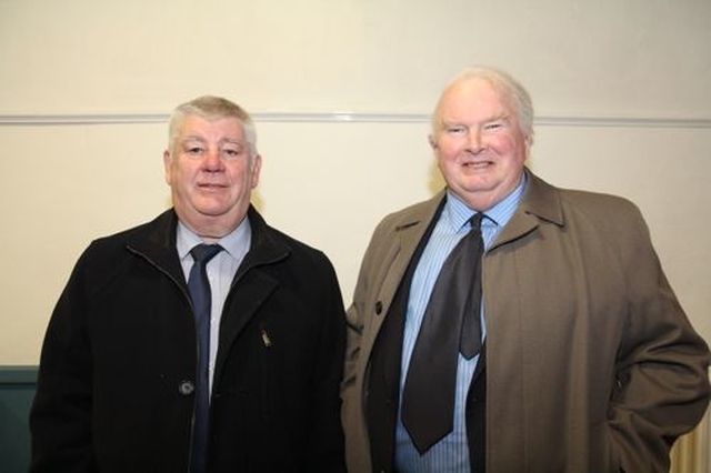 Kenneth Denner and Eric Lipson enjoying the hospitality after the institution of the Revd Stephen Neill as the new Rector of Celbridge and Straffan with Newcastle–Lyons.