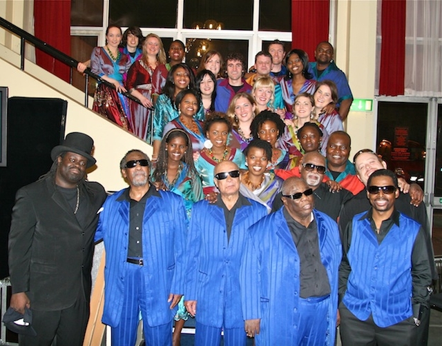 The Discovery Gospel Choir and the Blind Boys of Alabama pictured after their performances at the National Concert Hall, Dublin.