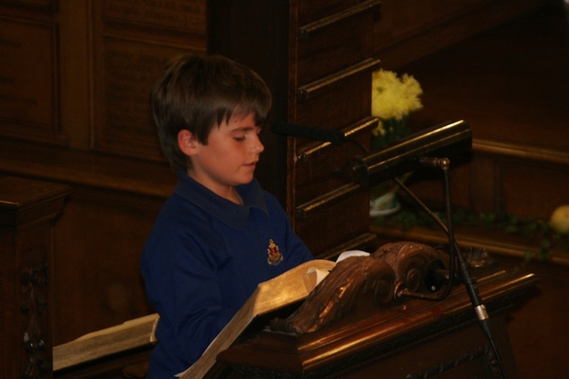 Leading the prayers at the Boys' Brigade Annual Founder's Thanksgiving Service, St Ann's Church.