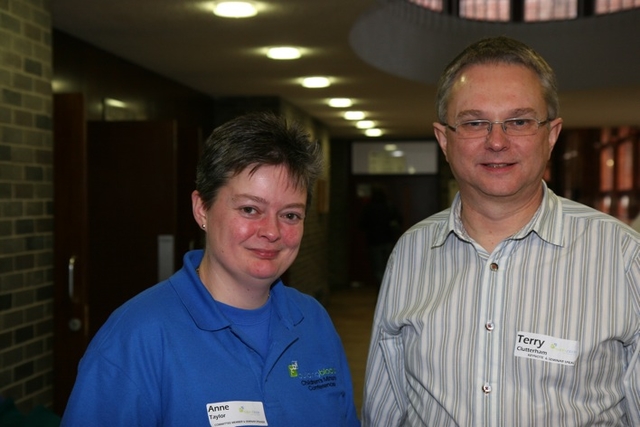 The Revd Anne Taylor, Children's Ministry Officer with Terry Clutterham, author at the Building Blocks conference in St Patrick's College Drumcondra.