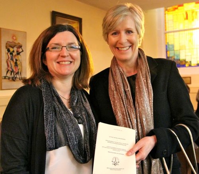 Ruth Burleigh, Rathfarnham parish secretary and Joyce Perdue, principal of Rathfarnham Parish National School at the institution of the Revd Adrienne Galligan as the new Rector of Rathfarnham. 