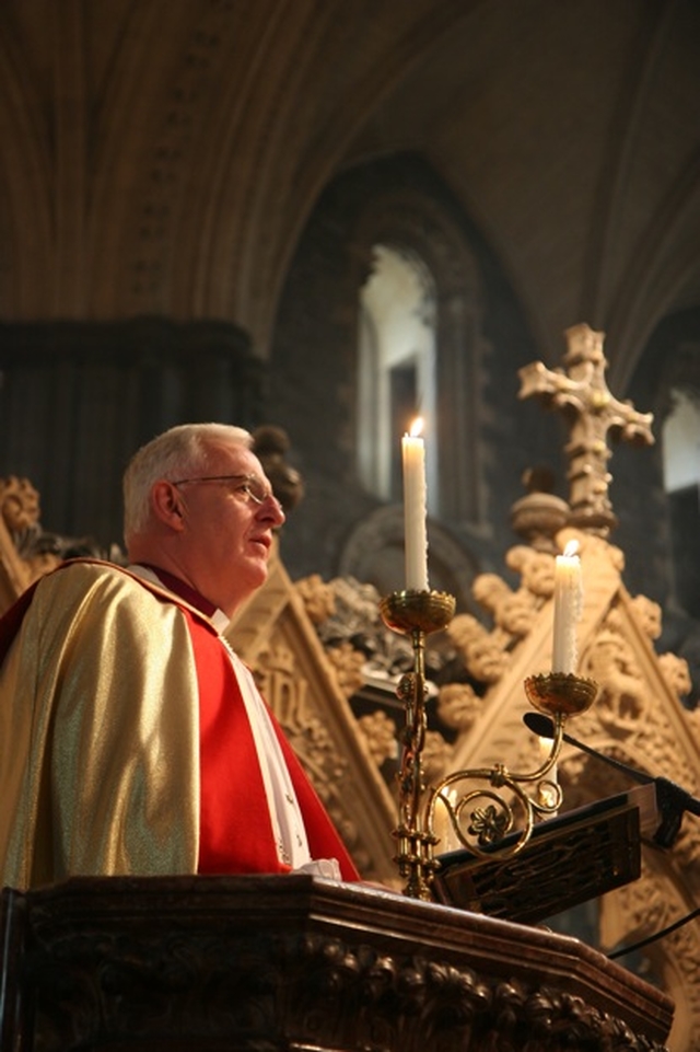 The Archbishop of Dublin, the Most Revd Dr John Neill preaching at the Easter Day Eucharist in Christ Church Cathedral.