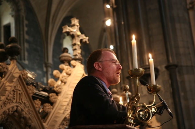 Ciaran O Mathuna preaching at the International Day Against Homophobia (IDAHO) service in Christ Church Cathedral.