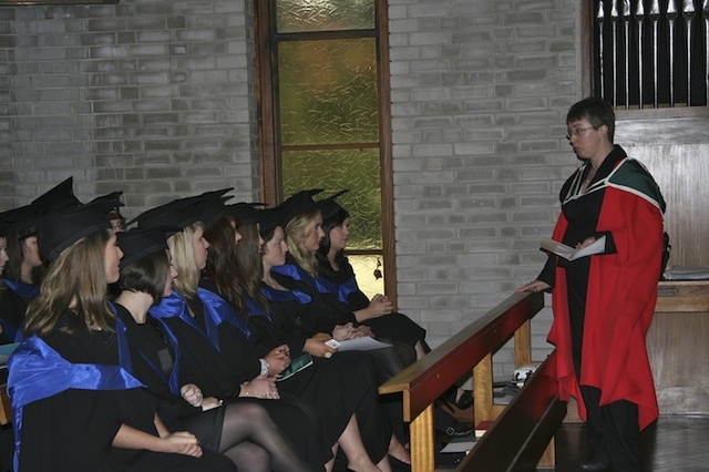 Principal Anne Lodge speaking to the Church of Ireland College of Education Graduation Class of 2010.