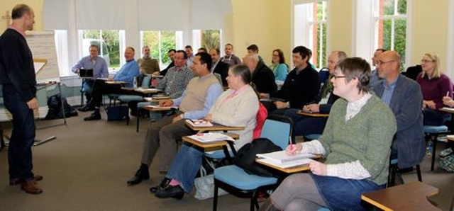 The Revd Ric Thorpe speaking to participants in the Church Planting Day at the Church of Ireland Theological Institute. 