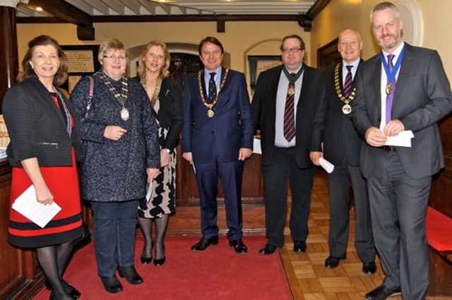 Pictured at the 65th annual ecumenical Service of Thanksgiving for the Gift of Sport in St Ann’s Church, Dawson Street, yesterday evening (Sunday March 30) were Melanie Lawlor of Wesley College, Heather Tennant of Alexandra College, Valerie Twomey of Kilkenny College, Greg Moore of Blackrock College, Robert Cairnduff of Sandford Park, Alastair White of Masonic and Andy Crawford of St Andrew’s College. 