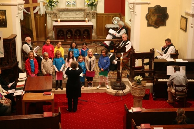 The junior choir of St Matthias singing at the Thanksgiving service to mark 175 years of St Matthias Church, Killiney-Ballybrack.
