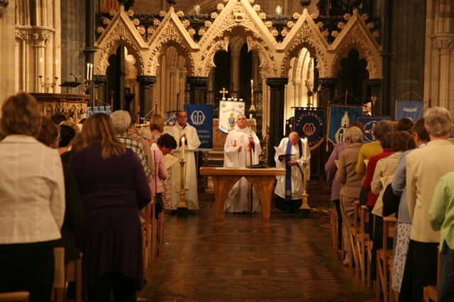 Clergy including the Archbishop of Dublin, the Most Revd Dr John Neill, the Dean of Christ Church Cathedral, the Very Revd Dermot Dunne and the Diocesan Chaplain to the Mothers' Union, the Revd Paul Houston at the Mothers' Union Diocesan Festival Eucharist in Christ Church Cathedral.